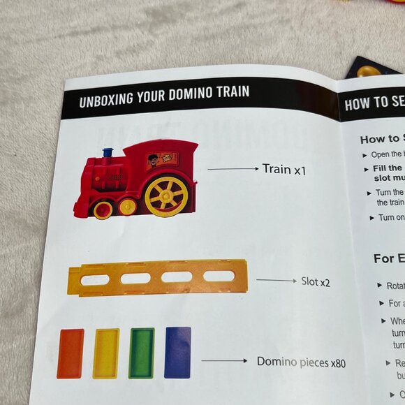 Atlasonix Domino Train Set Lights Sound Music Makes Track 40 Dominoes INCOMPLETE - Picture 8 of 8